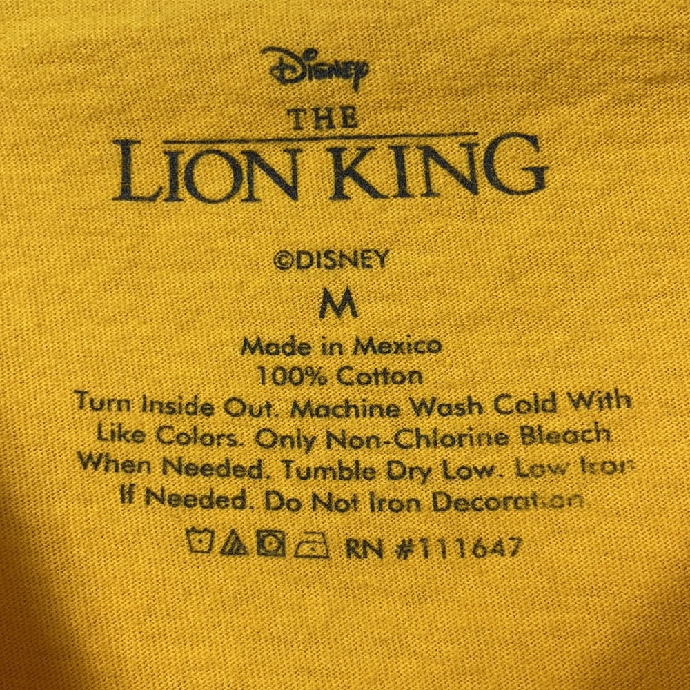 Disney The Lion King Yellow T-Shirt Size Medium - Picture 5 of 6
